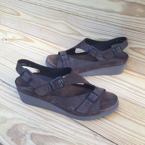 Mephisto Brown Wedge Sandals Size 9